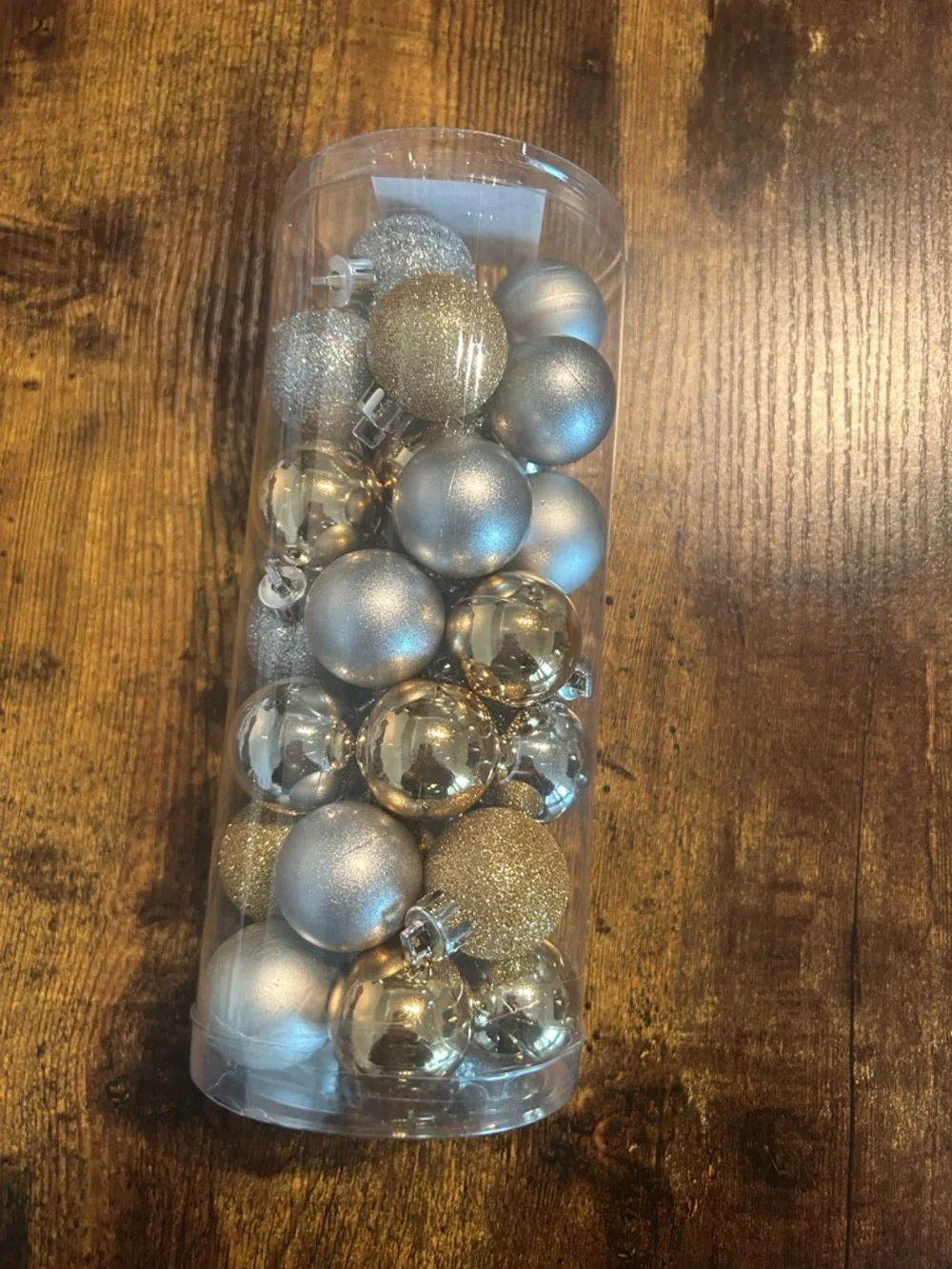 Silver and Gold Holiday Ornament Set - Pack of 34 mini Mixed Finish Baubles - Picture 1 of 2